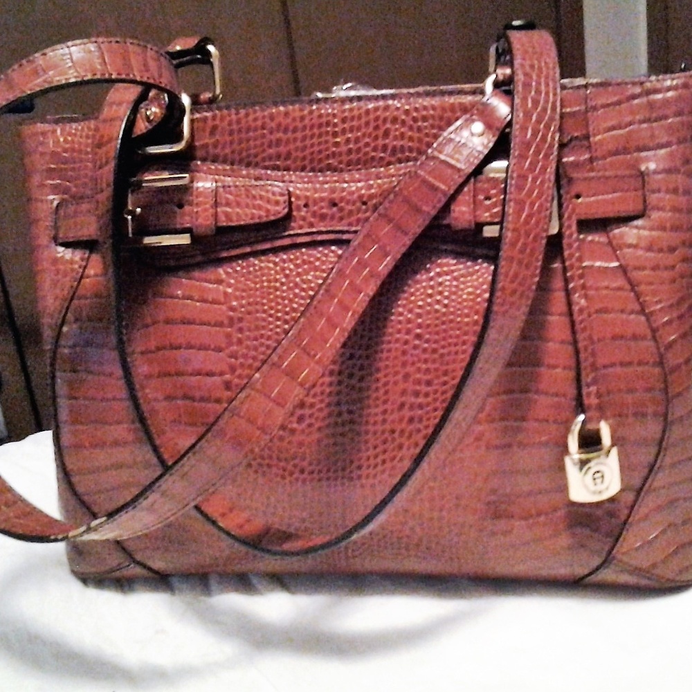 Etienne Aigner Croc Leather Handbag!
